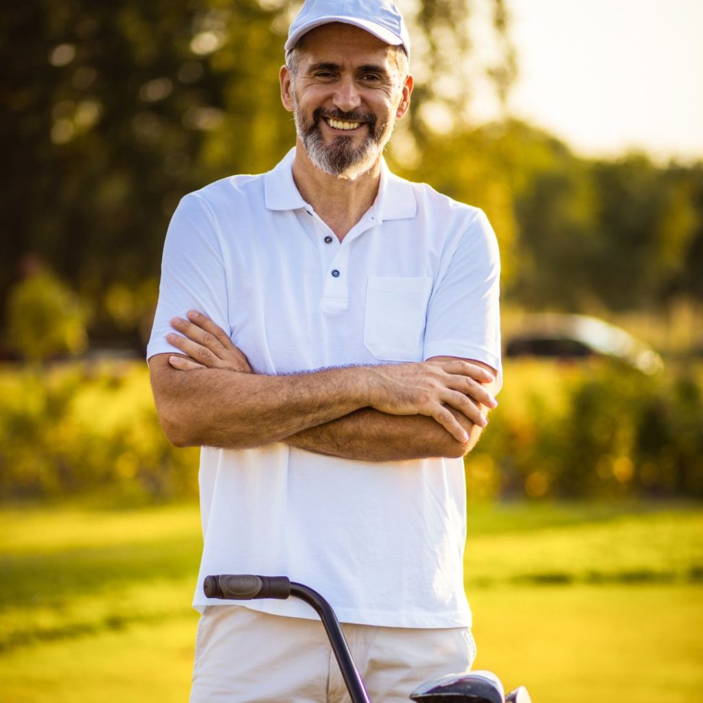 a happy golfer